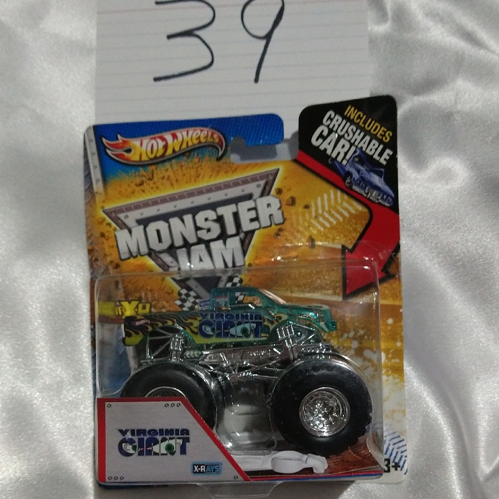 Hot Wheels Yellow and Green Die-Cast Monster Truck Toy